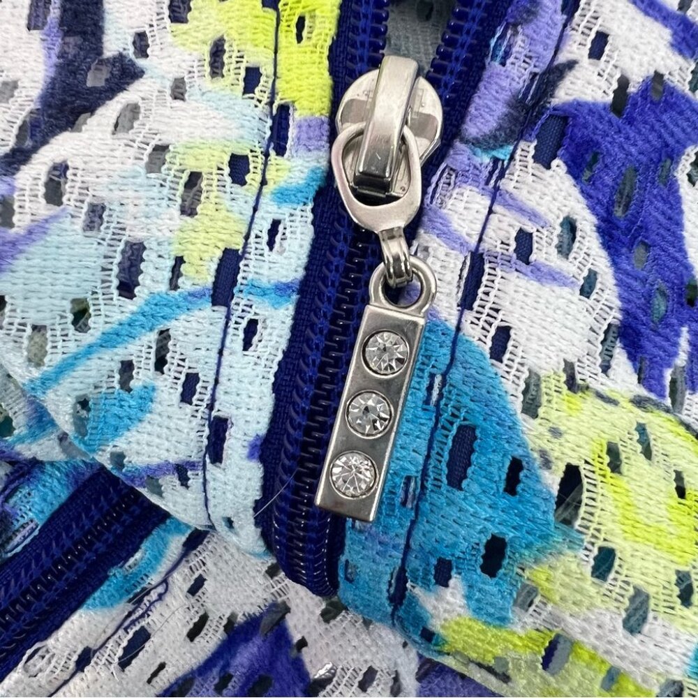 Zip Up Jacket Mesh Style Lightweight Vibrant Blue… - image 7